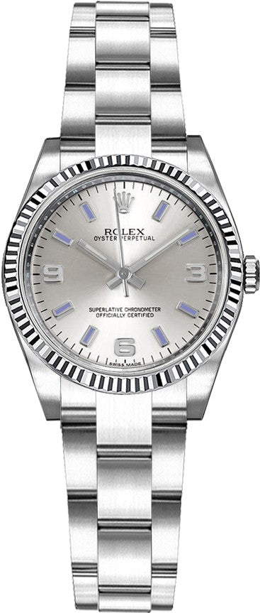 Rolex Oyster Perpetual 26 Silver Dial Women's Watch 176234