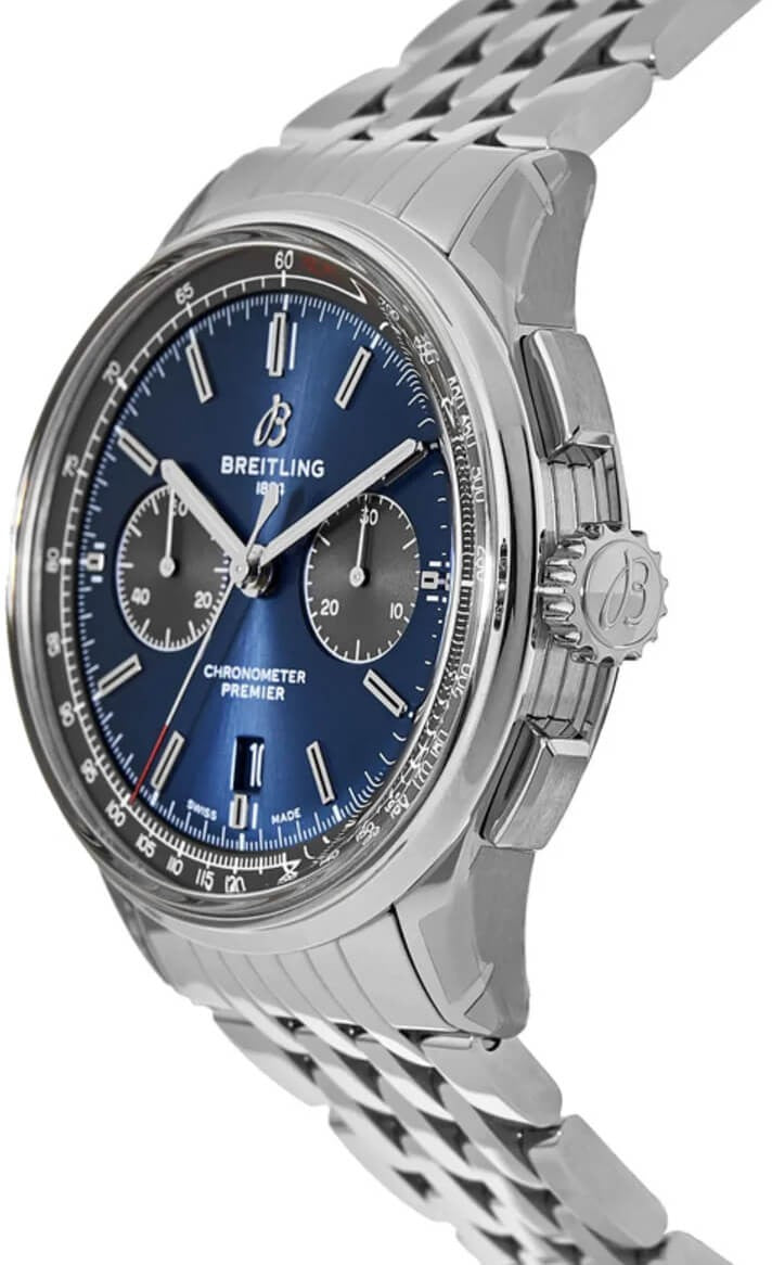 Breitling Premier B01 Chronograph 42 Blue Dial Steel Men's Watch AB0118A61C1A1