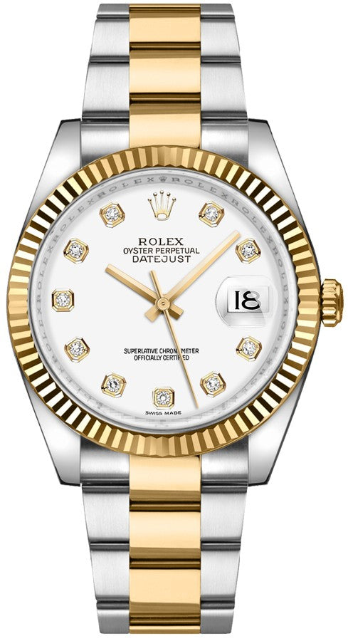 Rolex Datejust 36 White Diamond Dial Oyster Bracelet Watch 116233-0174