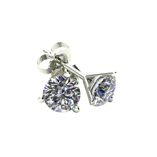 Diamond Martini Earrings, 0.2 Carat on Solid 14k White Gold