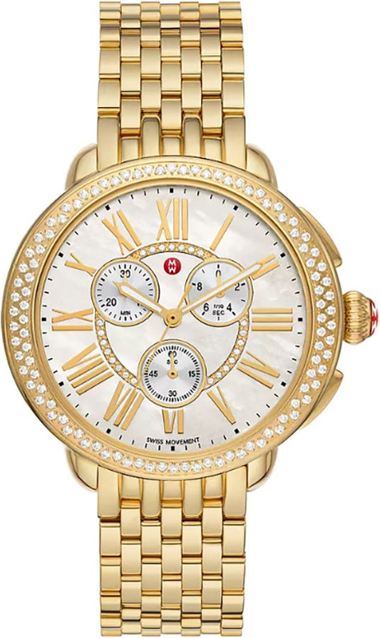 Michele Serein Chronograph 18k Yellow Gold Women's Watch MWW21A000070