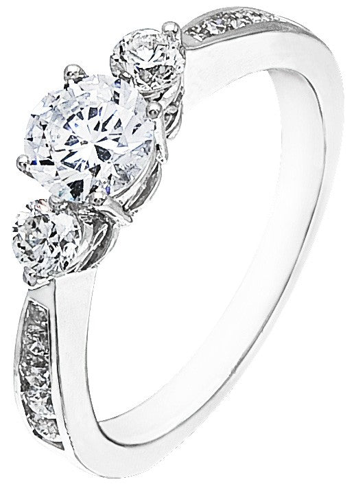 Diamond Ring, .46 Carat Diamonds on 14K White Gold