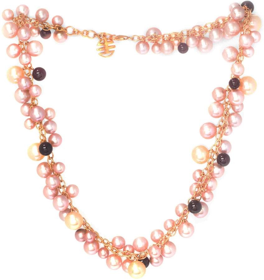 Mimi Milano 18k Rose Gold Garnet Women's Pearl Necklace C101R20-54