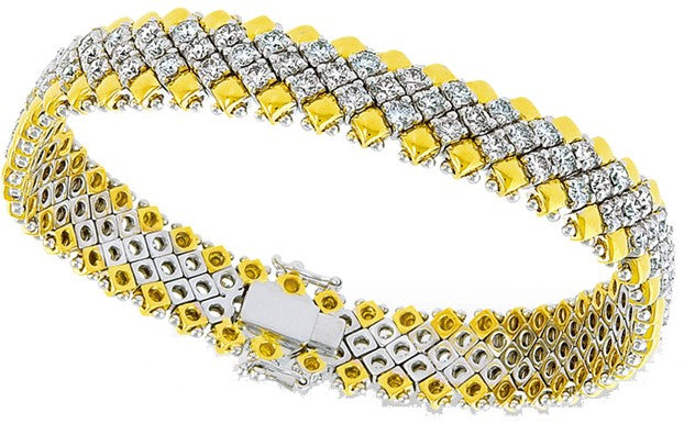 Diamond Bracelet, 6.52 Carat Diamonds on 18K White & Yellow Gold