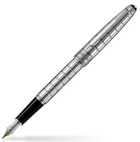 MontBlanc Meisterstuck Solitaire Platinum Plated Facet Fountain Pen 38245