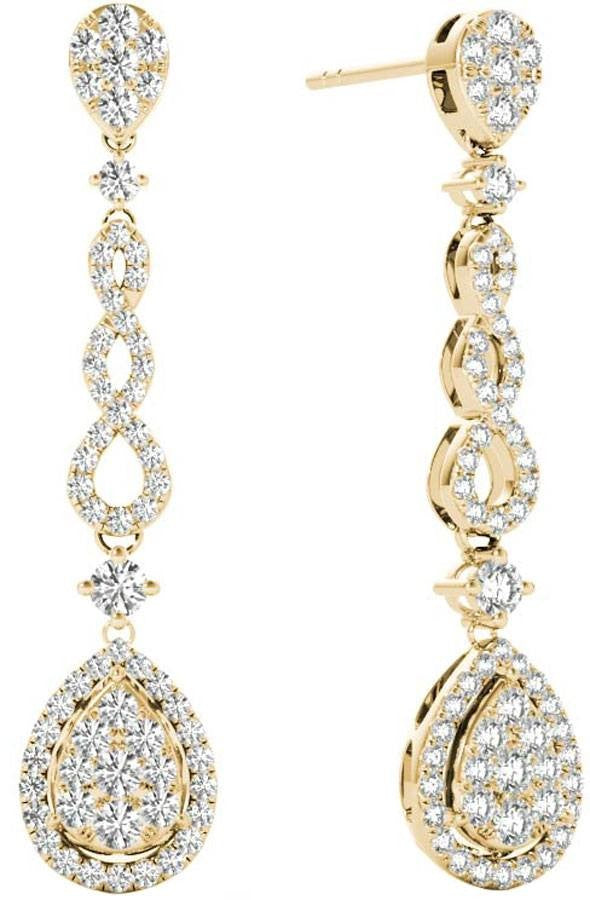 Diamond Earrings, .58 Carat Diamonds on Solid 18k Yellow Gold E20251Y