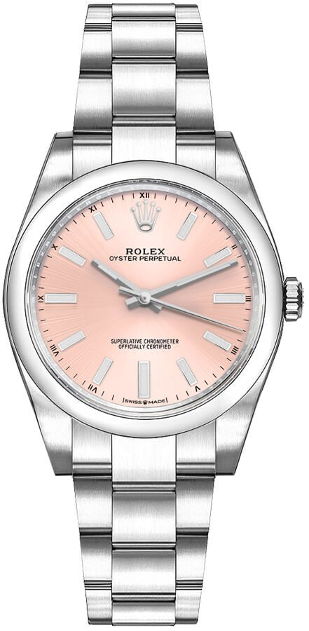 Rolex Oyster Perpetual 34 Pink Dial Women's Watch 124200-0004