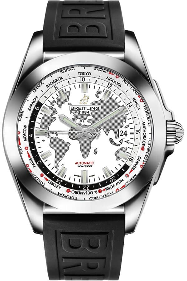 Breitling Galactic Unitime White Dial Men's Watch WB3510U0/A777-153S