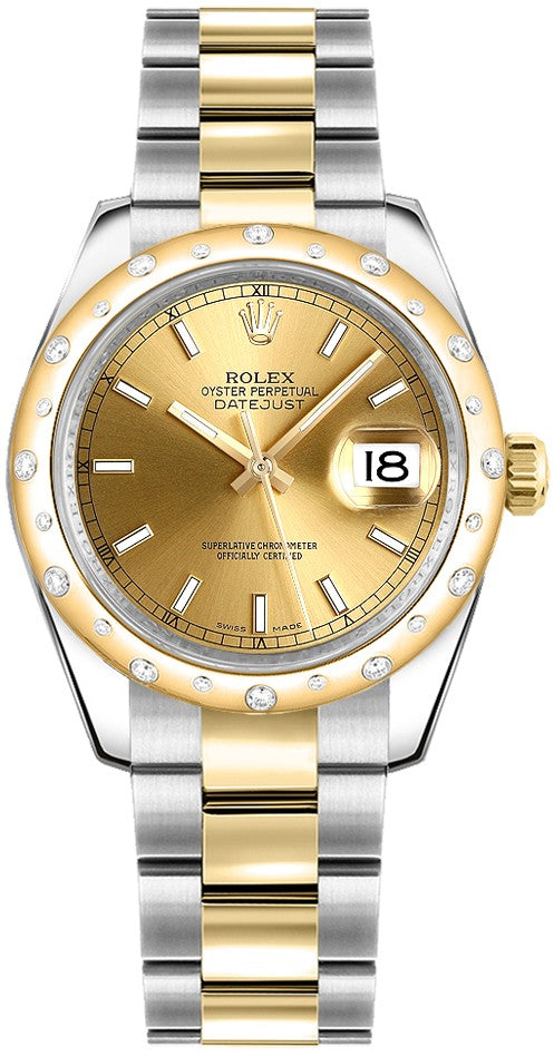 178343 Rolex Lady-Datejust 31 Diammnd Bezel Champange dial – www