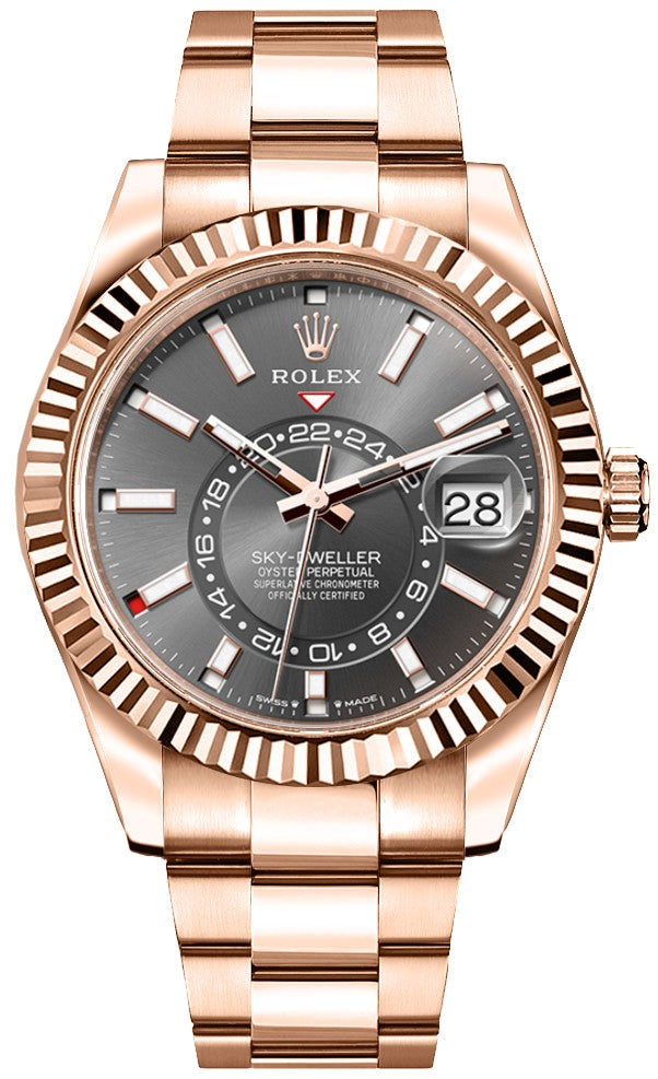 Rolex Sky-Dweller Fluted Bezel Oyster Bracelet Men's Watch 336935-0004