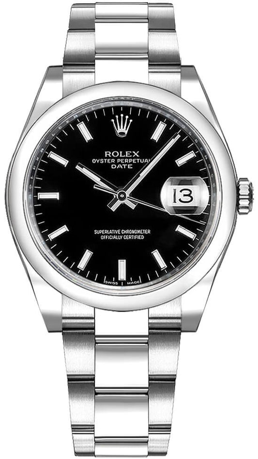 Rolex Oyster Perpetual Date 34 Black Dial Watch 115200