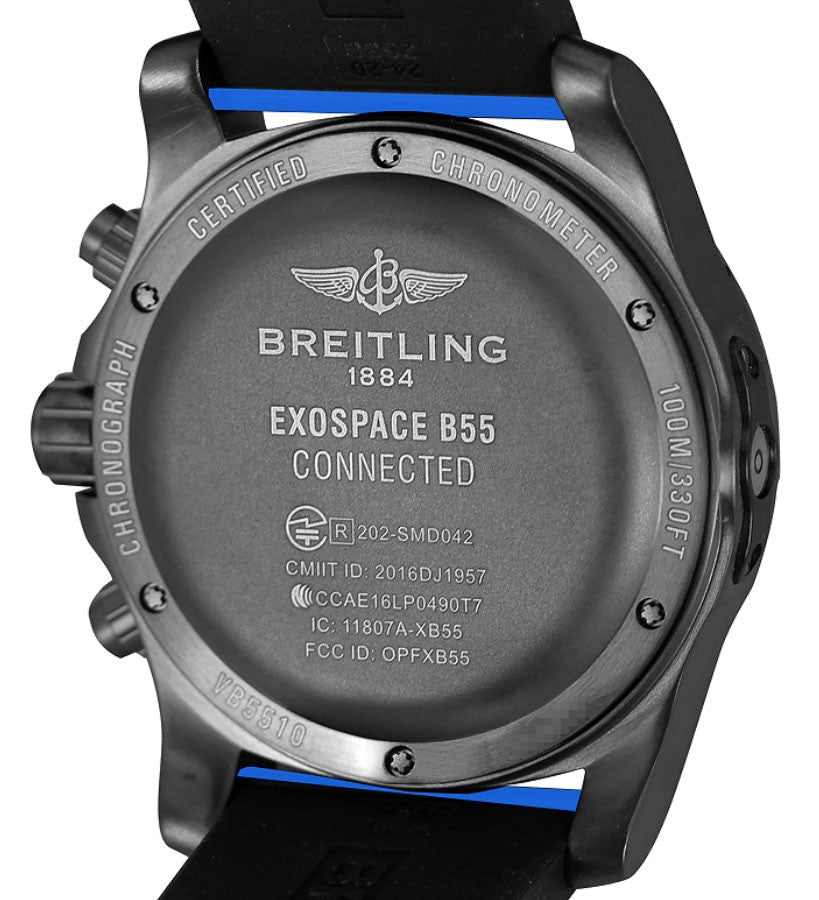 Breitling Exospace B55 Black Titanium Blue Strap Men's Watch VB5510H21B1S1