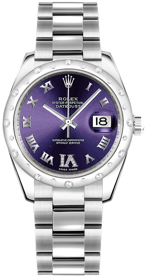 Rolex Datejust 31 Purple Diamond Dial Gold & Steel Watch 178344-0016