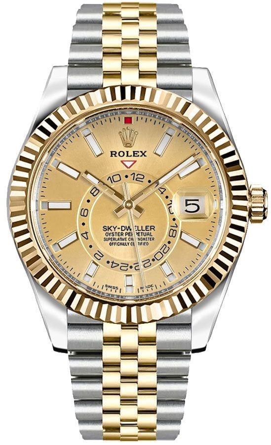 Rolex Sky-Dweller 42mm Champagne Dial Men's Watch 326933-0004