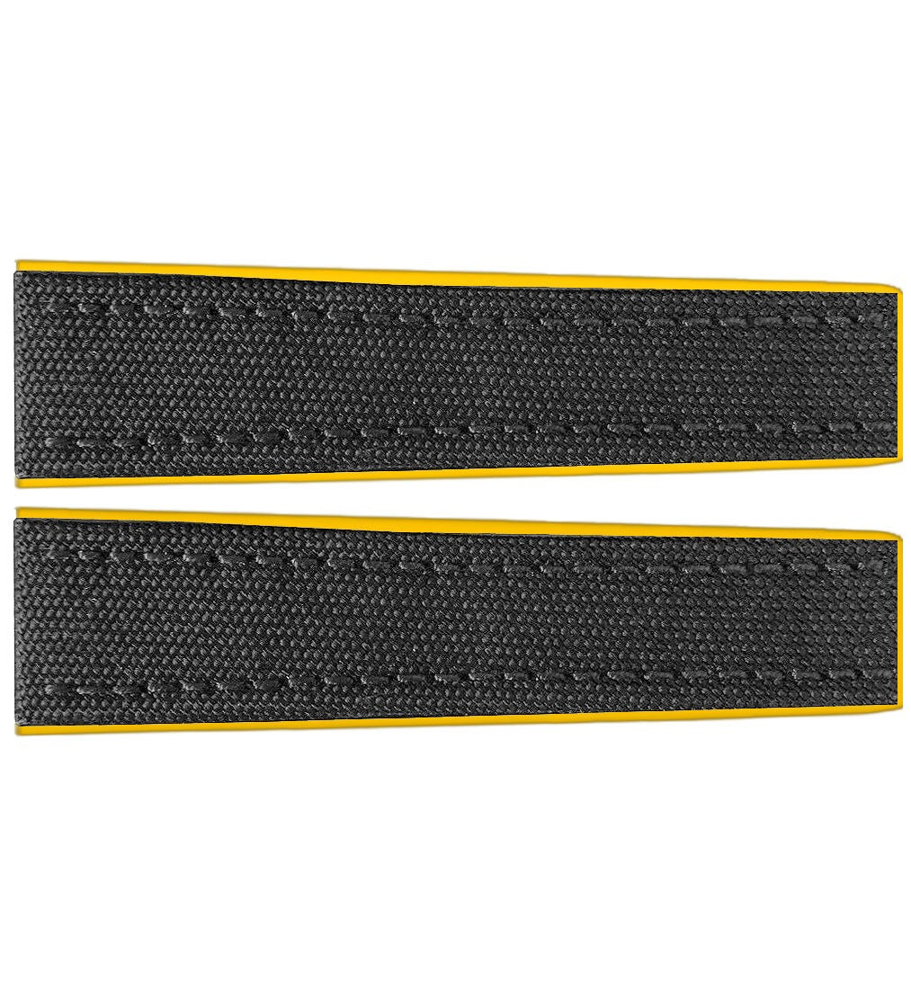 Breitling 24mm Anthracite & Yellow Military Rubber Strap 257S
