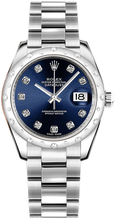 Rolex Datejust 31 Blue Diamond Dial Women's Watch 178344-0029