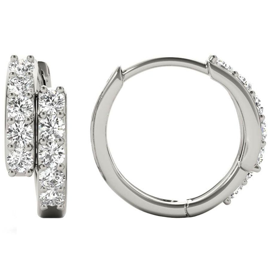 Diamond Earrings, .36 Carat Round Diamonds on 18k White Gold E21972W