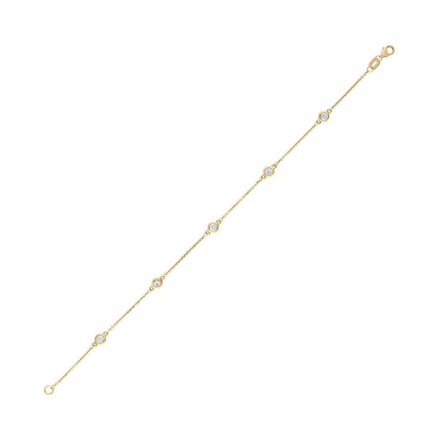 Diamond by the Yard Bracelet, 0.32 Carat on 14k Yellow Gold