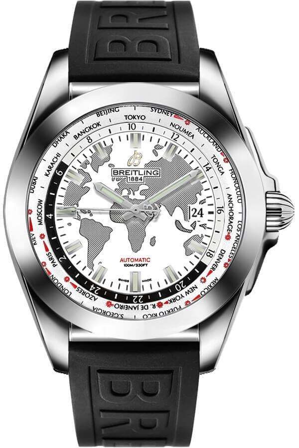 Breitling Galactic Unitime White Dial Men's Watch WB3510U0/A777-152S
