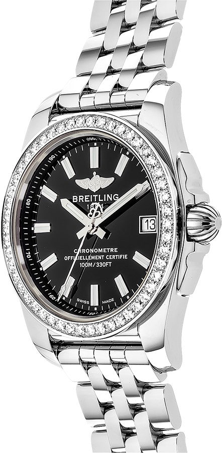 Breitling Galactic 36 Diamond Bezel Women's Watch A7433053/BE08-376A