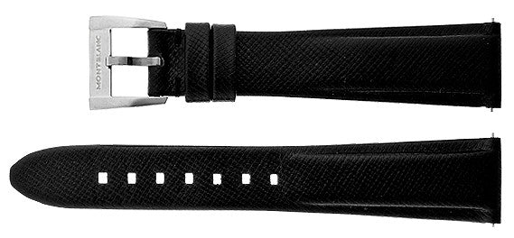 MontBlanc 18mm Black Leather Strap MB18BLKLT