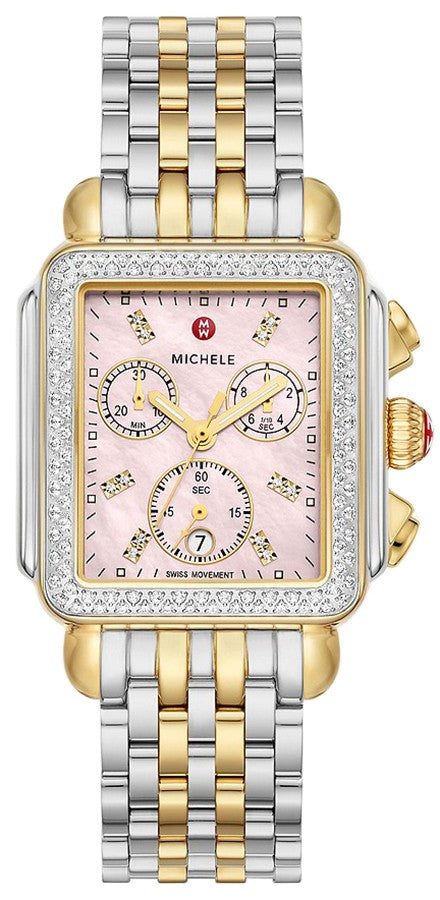 Michele Deco 18k Yellow Gold & Stainless Steel Women's Watch MWW06A000796