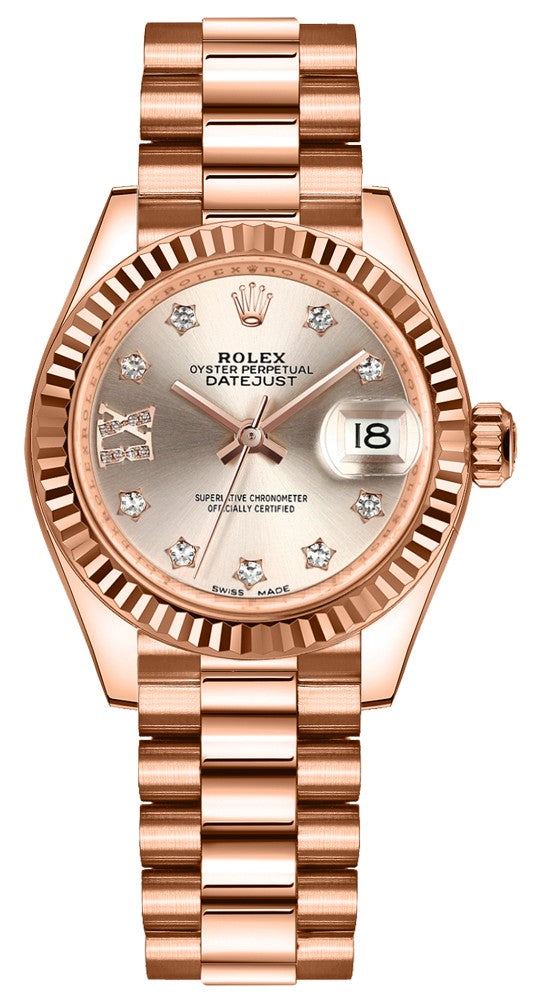 Rolex Lady-Datejust 28 Sundust Diamond Dial Women's Watch 279175-0005