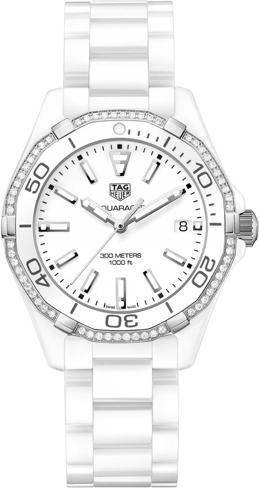 Tag Heuer Aquaracer Diamond White Ceramic Ladies Watch WAY1396.BH0717