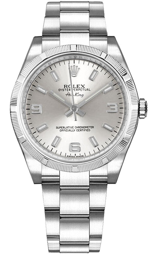 Rolex Oyster Perpetual Air-King Silver Dial Women's Watch 114210
