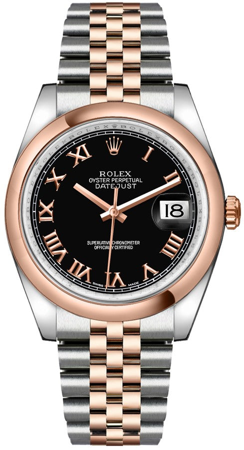 Rolex Datejust 36 Black Dial Gold & Steel Watch 116201-0073