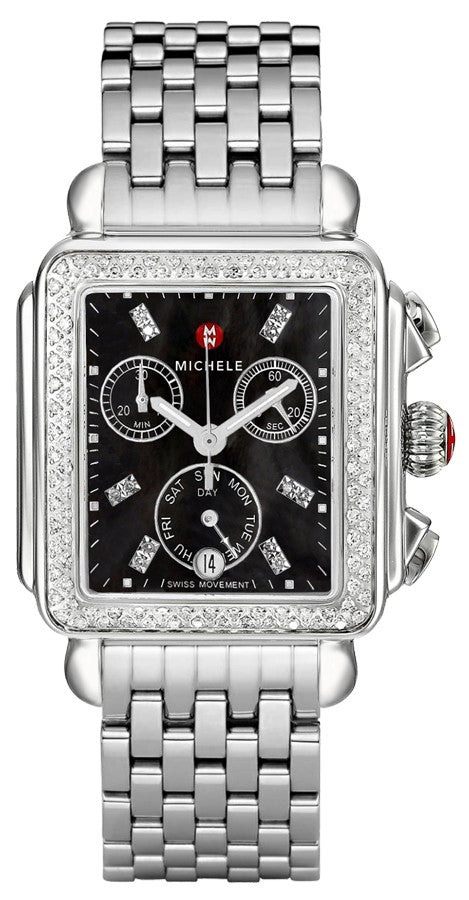 Michele Deco Diamond Black Dial Women's Watch MWW06P000171