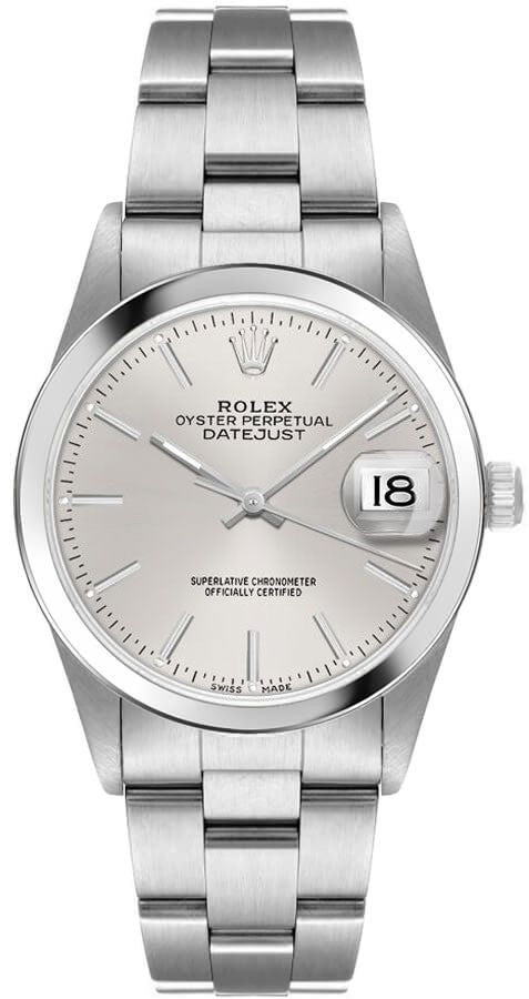 Rolex Oyster Perpetual Date 34 Silver Dial Men's Watch 15200