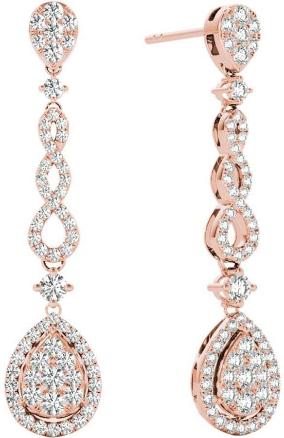Diamond Earrings, .58 Carat Diamonds on 18k Rose Gold E20251R