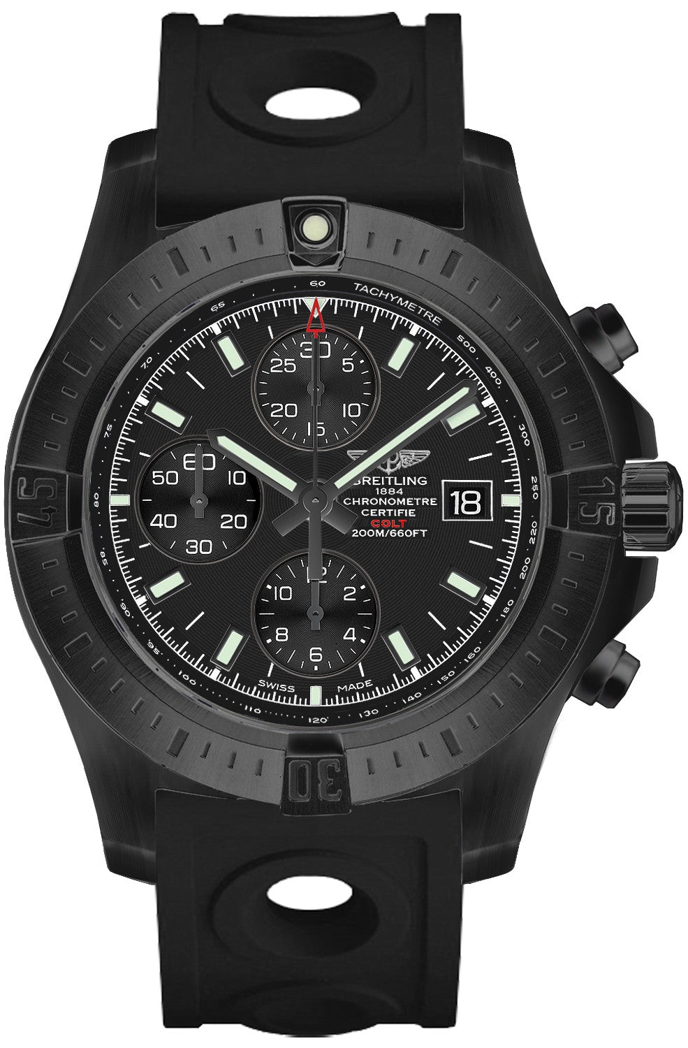 Breitling Colt Chronograph Automatic Black Steel 44mm Men's Watch M1338810/BF01-227S