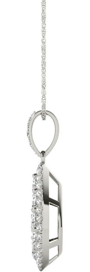 Diamond Oval Pendant, 1.08 Carat on Solid 18k White Gold P20248W