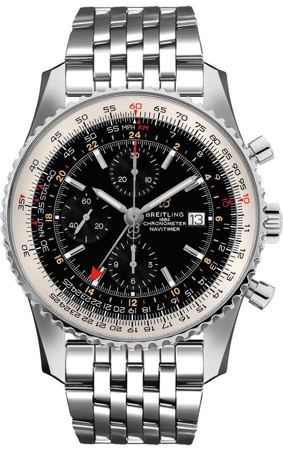 Breitling Navitimer GMT Black Dial Men's Watch A24322121B2A1