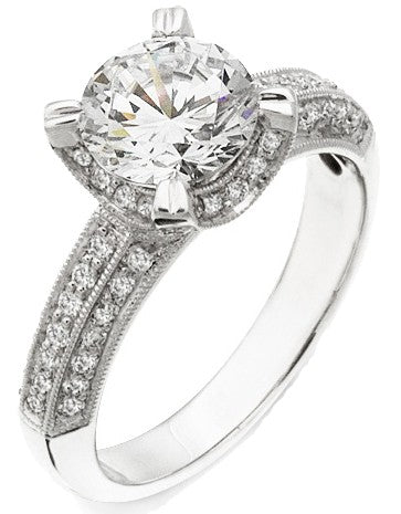 Diamond Ring, .52 Carat Diamonds on 18K White Gold