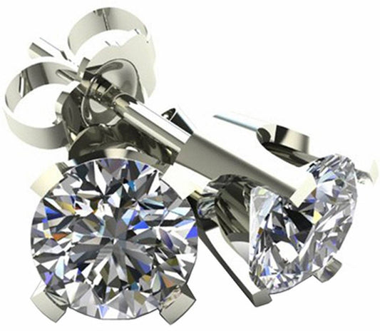 .33 TCW Diamond Stud Solitaire White Gold Earrings 3PE33W