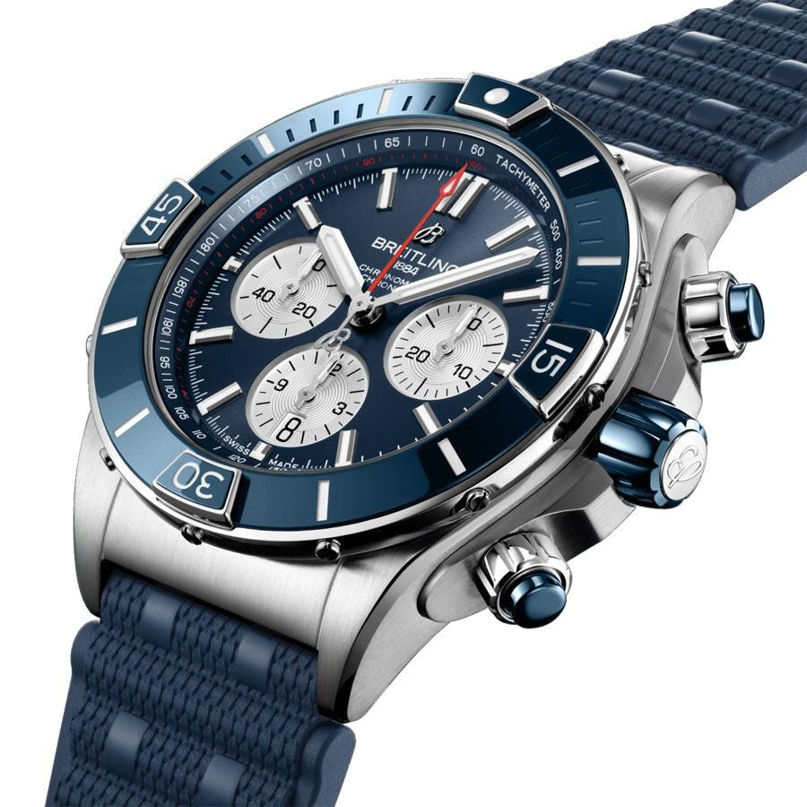 Breitling Super Chronomat B01 44 Blue Dial Men's Watch AB0136161C1S1