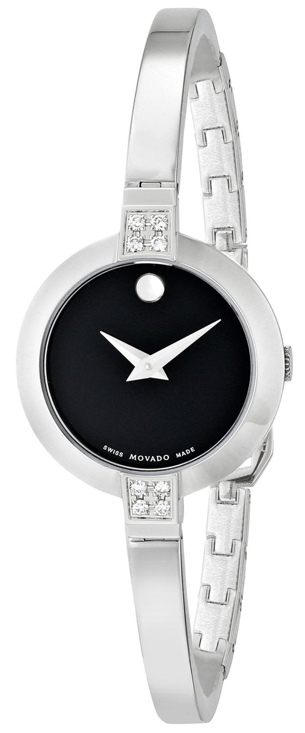 0606628 Movado Bela Womens Black Dial Steel Quartz Watch  display picture 1
