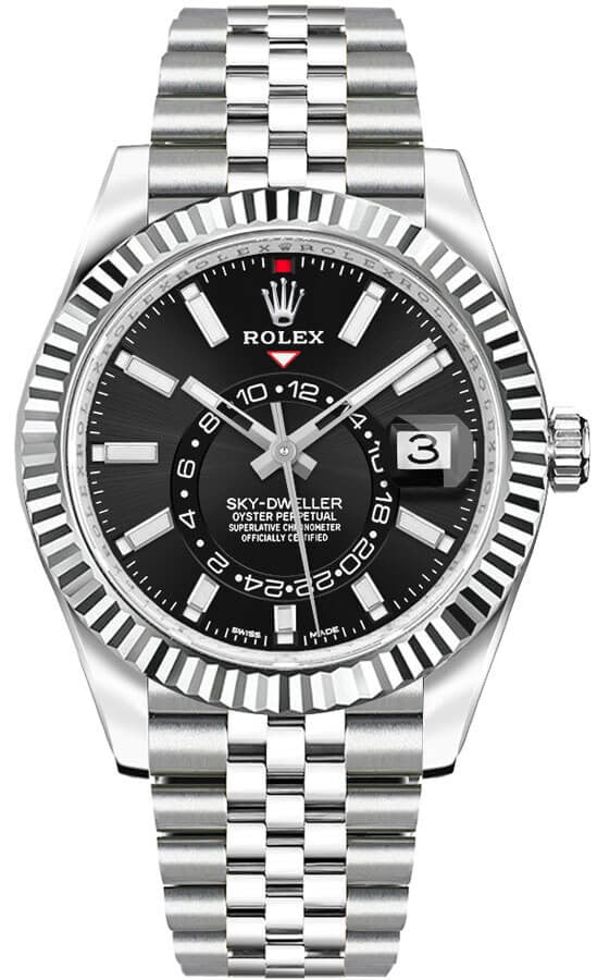 Rolex Sky-Dweller Black Dial Men's Watch 326934-0006
