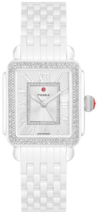 Michele Deco Madison White Ceramic Women's Watch MWW06T000213