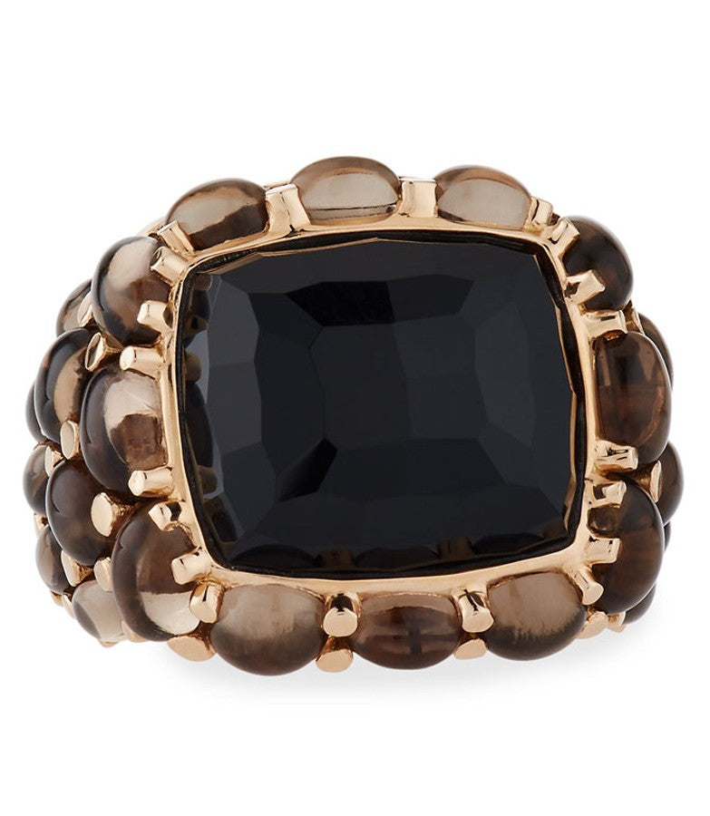 Mimi Milano 18k Rose Gold Black Agate Quartz Ring A151RO8F-83