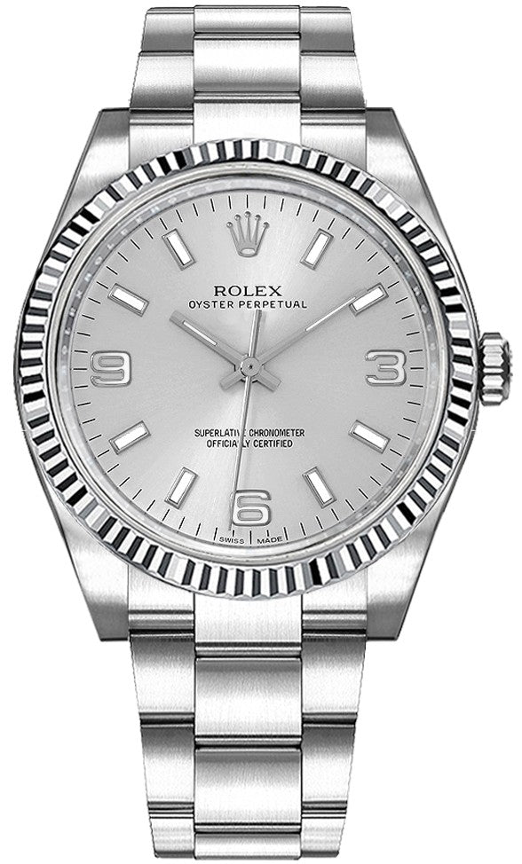 Rolex Oyster Perpetual 36 Silver Dial Women's Watch 116034