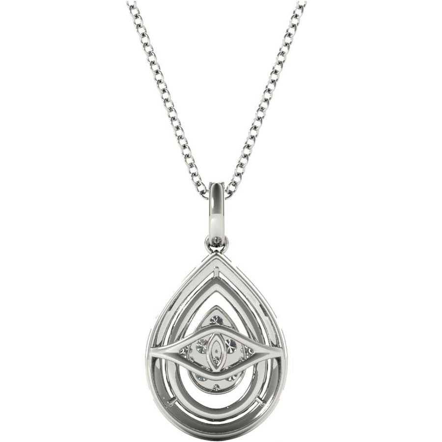 Diamond Triple Pear Pendant, .63 Carat on Solid 18k White Gold P21957W