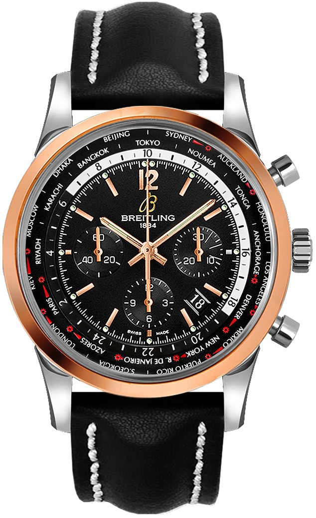 Breitling Transocean Unitime Pilot GMT World Time Men's Watch UB0510U4/BC26-442X