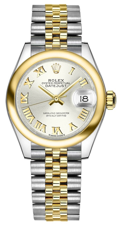 Rolex Lady-Datejust 28 Silver Roman Dial Women's Watch 279163-0005