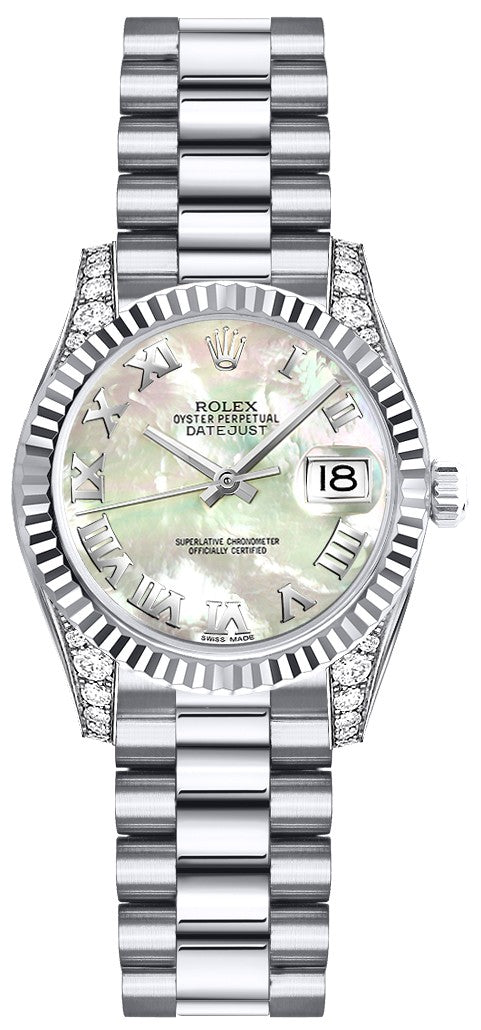Rolex Lady-Datejust 26 White Gold Diamonds Women's Watch 179239