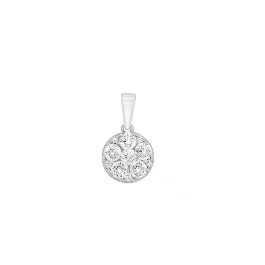 Round Diamond Pendant, 1.03 Carat on Solid 16k White Gold