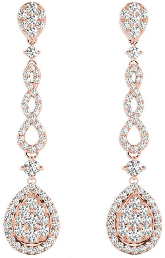 Diamond Earrings, .58 Carat Diamonds on 18k Rose Gold E20251R